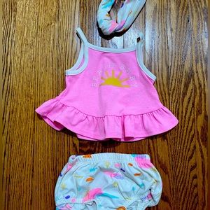 Baby girl beach outfit- 3 pieces